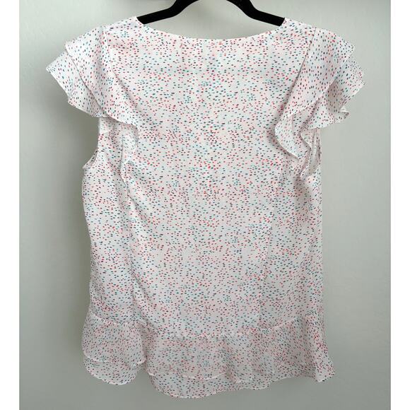 Parker Dottie Confetti Ruffle Top NEW Size Small Feminine Multicolor Office - Picture 3 of 9